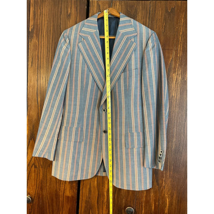 Blue, Red, and Yellow Striped Suit Sport Coat - 1972