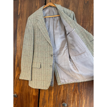 100% Pure Wool Brown, Green, and Red Plaid Sport Coat