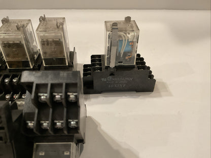 LOT of 21 - Omron MY4N-D2 Socket Relay  5A 24VDC w/Base  Lot of 21