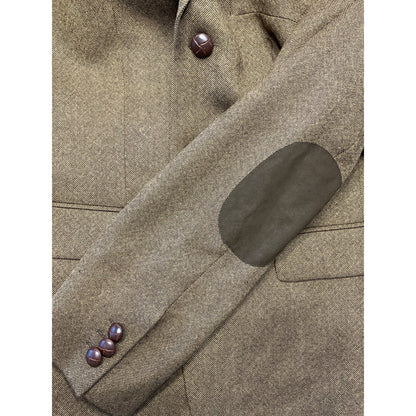 Olive Steinbock Wool Taupe Blazer with Suede Elbow Patches