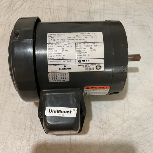 US Motors U34S2ACR Electric Motor F050 56C 0.75HP 230/460V 1750RPM 3PH 50/60Hz