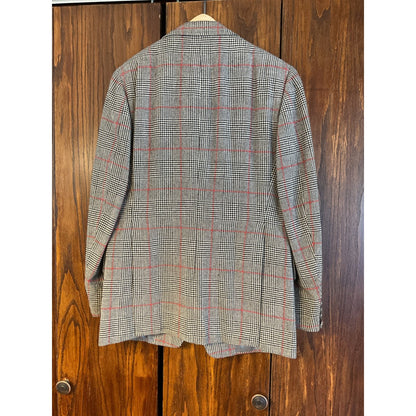 Red and Houndstooth Plaid Wool Suit Set