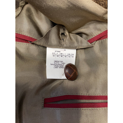 Olive Steinbock Wool Taupe Blazer with Suede Elbow Patches