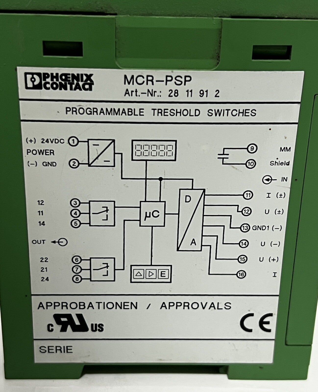 Phoenix Contact TRESHOLD SWITCH MCR-PSP Type No 2811912 Limit Switch