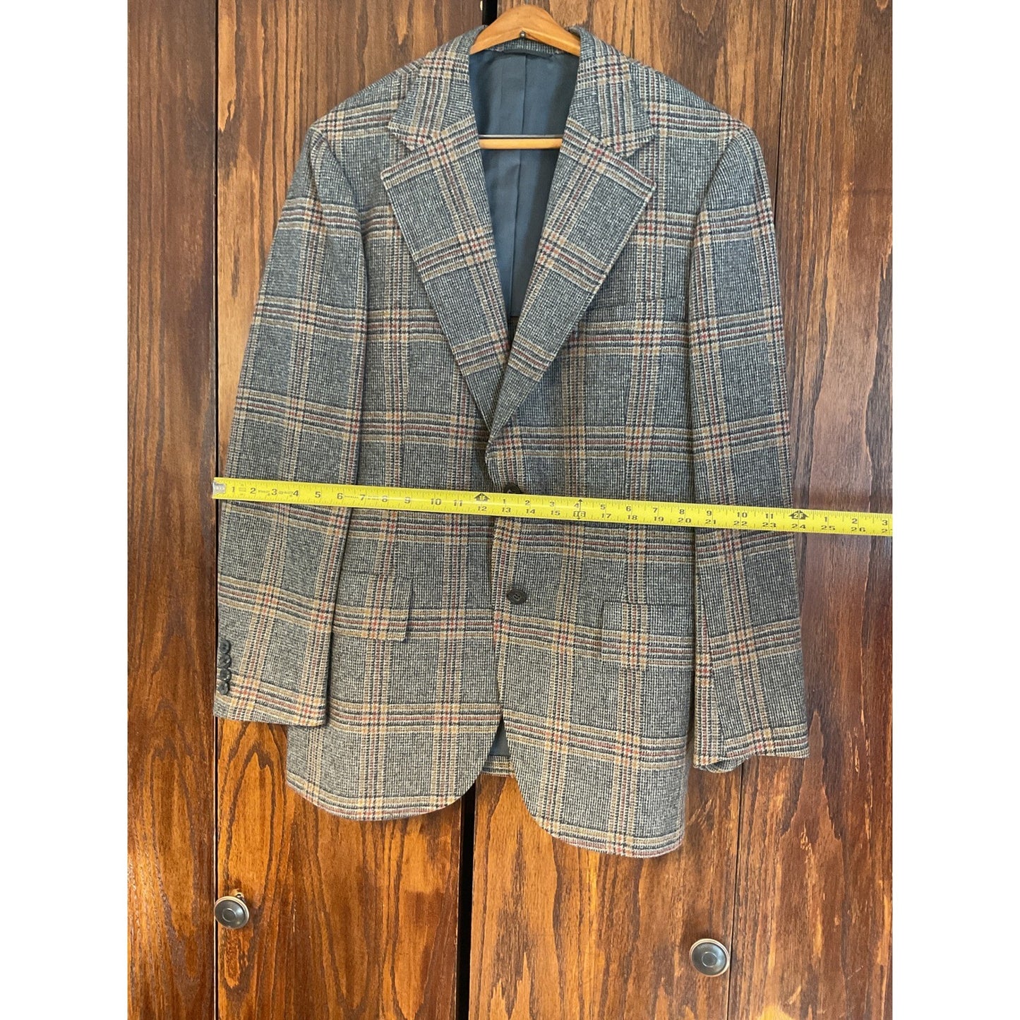 Gray, Yellow, and Orange Glen Plaid Wool Sport Coat