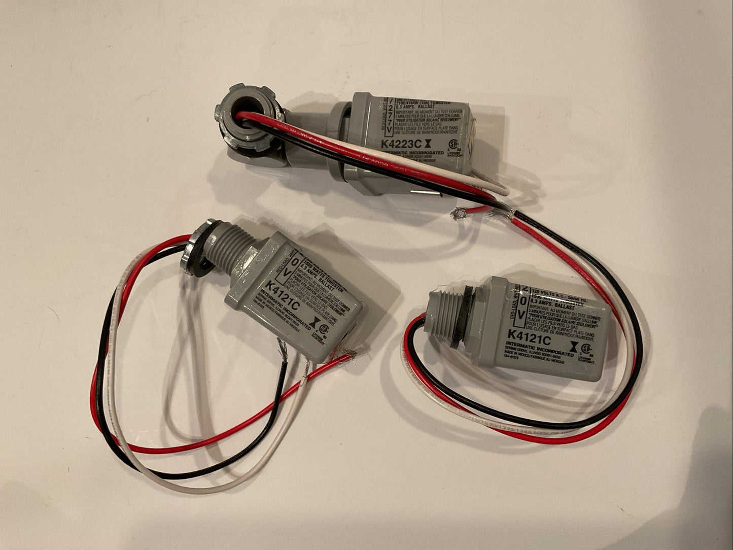 Qty 3 -Intermatic K4223C, Stem and Swivel Mount Thermal Photocontrol, 208-277 V