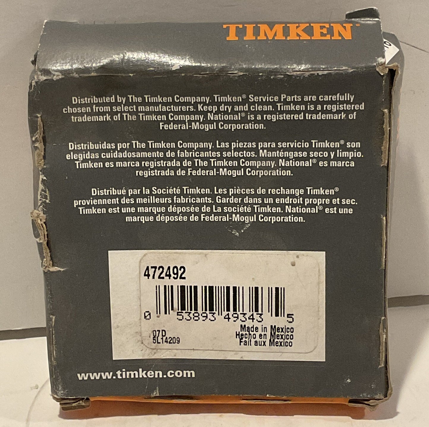 TIMKEN 472492  NEW IN BOX2  .000 x 2.750 .0312