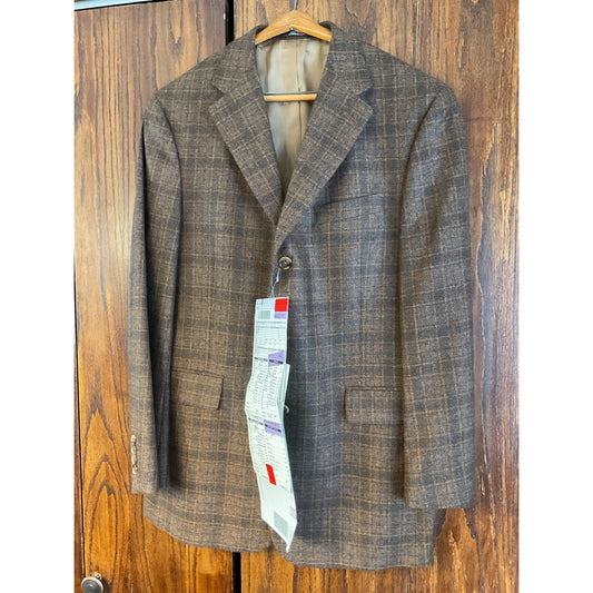 Brown and Blue Plaid Sport Coat