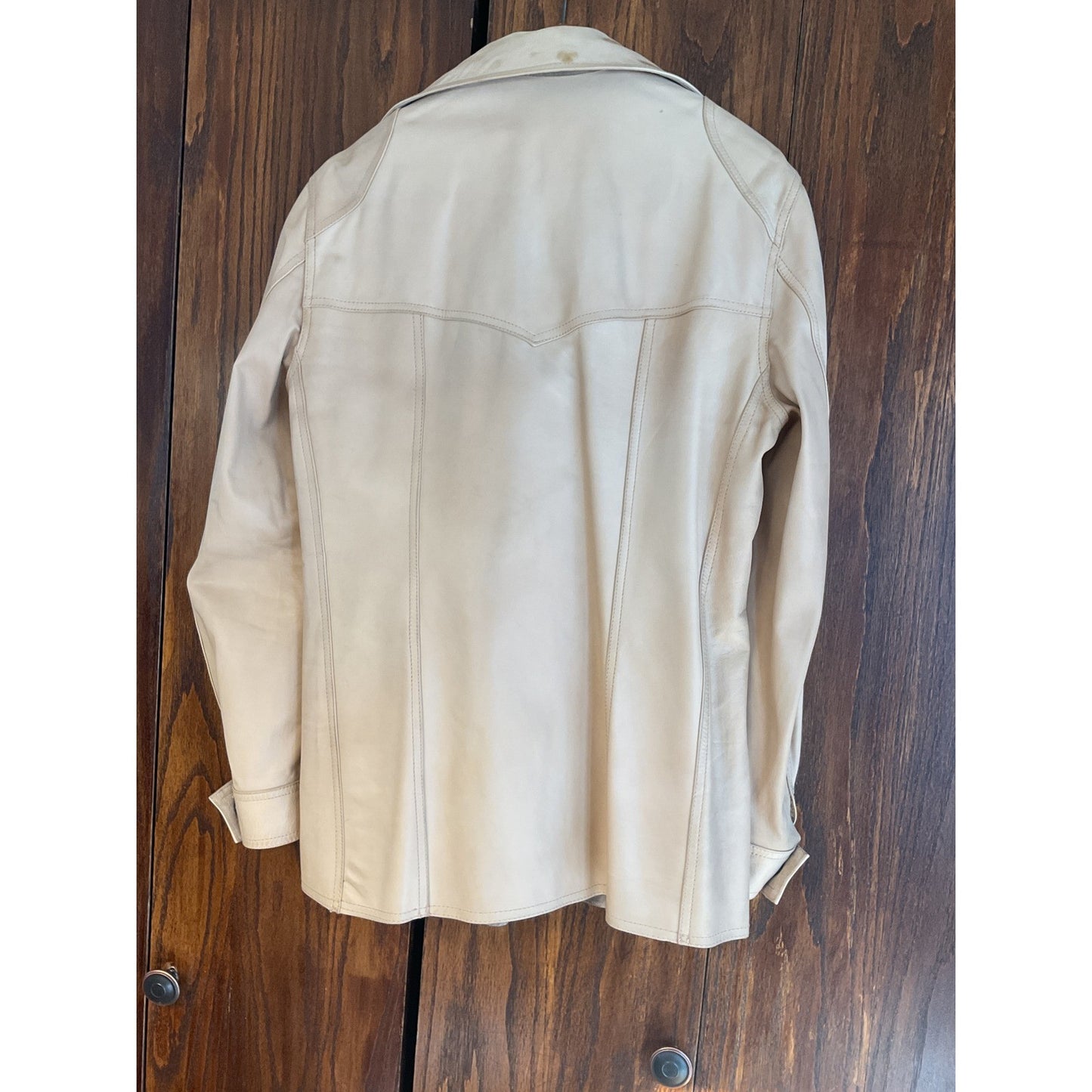 Reversible Tan Leather Huc of Sweden Coat - Size 44