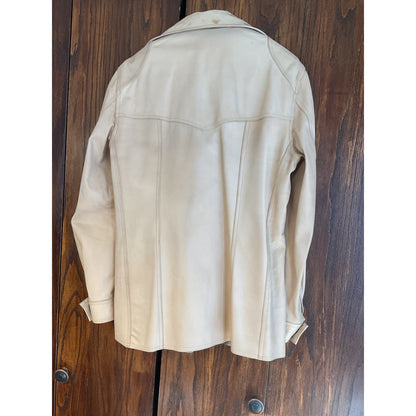 Reversible Tan Leather Huc of Sweden Coat - Size 44