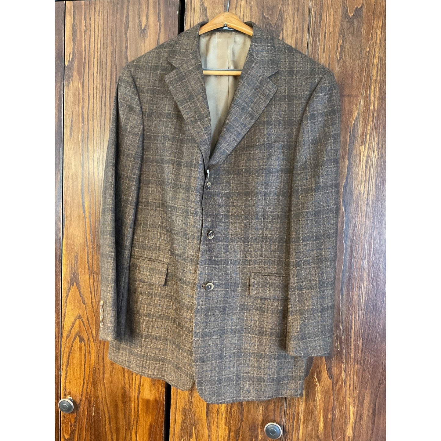 Brown and Blue Plaid Sport Coat