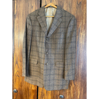 Brown and Blue Plaid Sport Coat