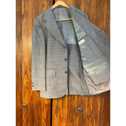 3 pc -100% Pure Wool Plaid Suit