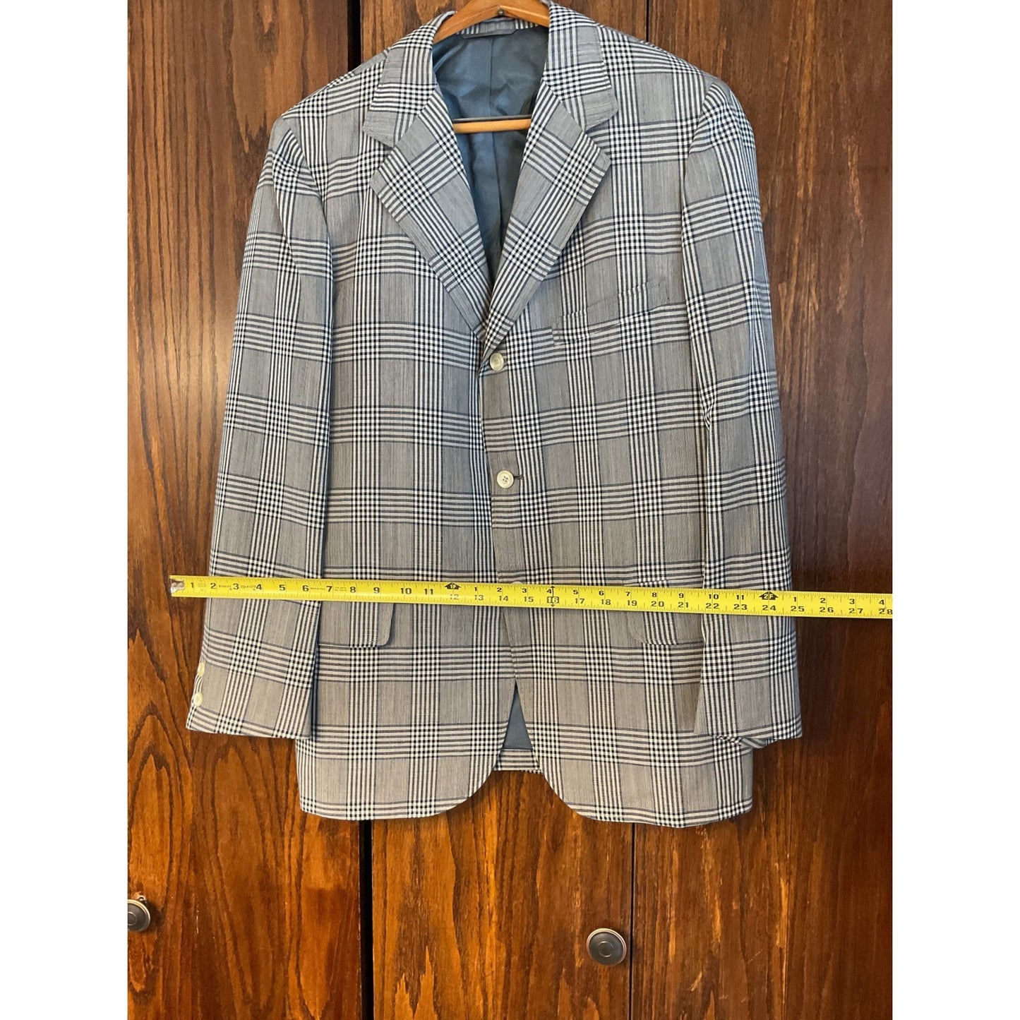 Blue and Gray plaid Sport Coat - 1970