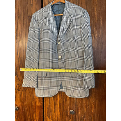 Blue and Gray plaid Sport Coat - 1970