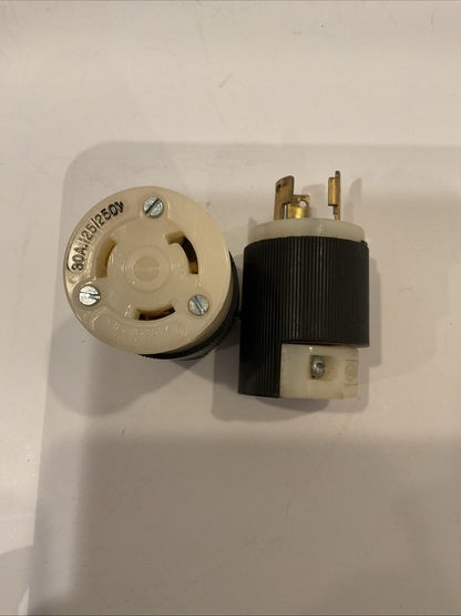 Hubbell Turn & Pull Locking Plug 30 Amp 125/ 250V set