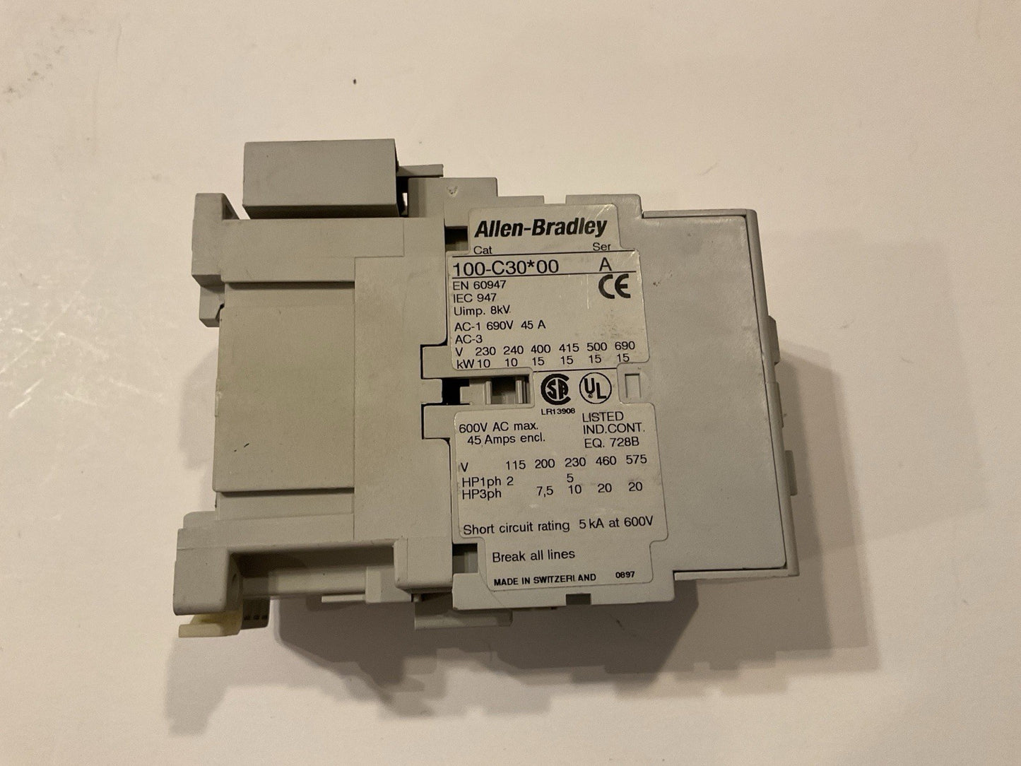 Allen Bradley 100-C30*00 Ser A Contactor 600V AC attached (100FSC 280 and 100-S)
