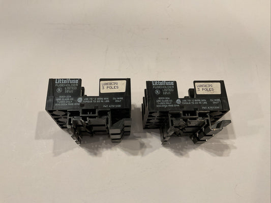 Lot of 2 Littlefuse L60030C-3PQ  / 3 Pole 600V-30A FuseHolder