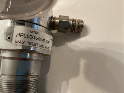 OSC #HPL500-200-4F-DK GAS COMPRESSED REGULATOR 3000 PSIG