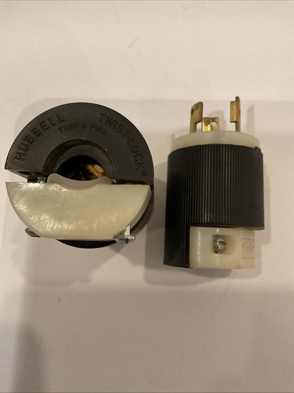 Hubbell Turn & Pull Locking Plug 30 Amp 125/ 250V set