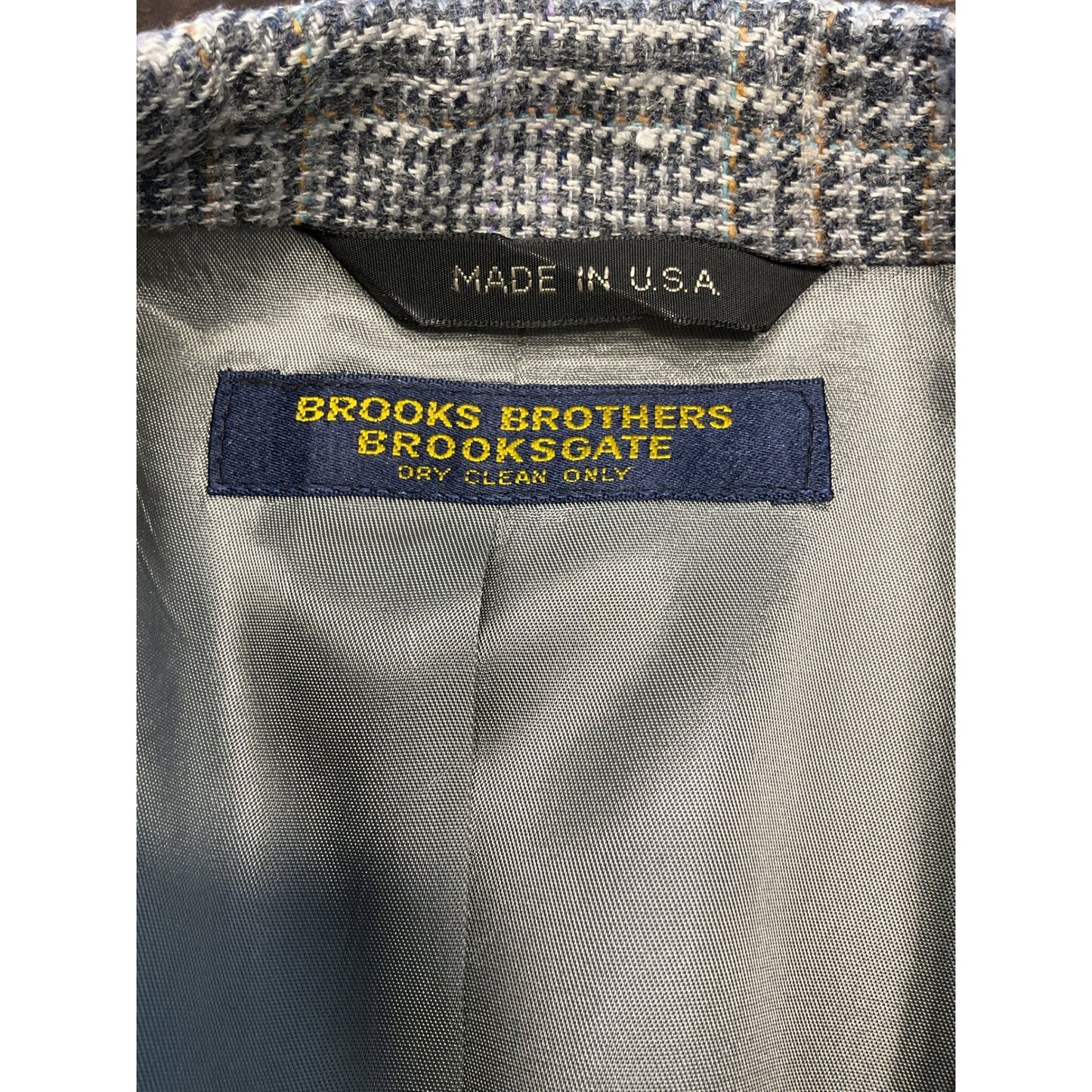 Gray Plaid Brooks Brothers Vintage Wool Coat