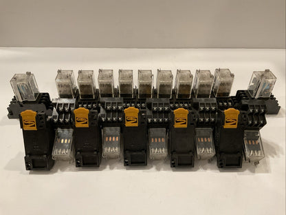 LOT of 21 - Omron MY4N-D2 Socket Relay  5A 24VDC w/Base  Lot of 21