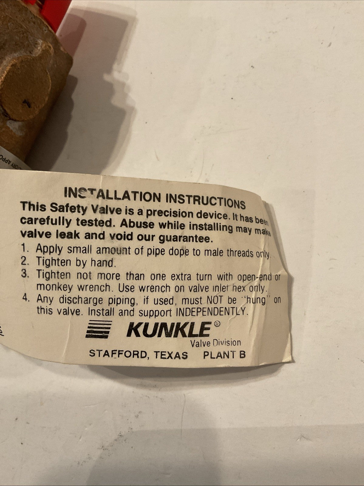Kunkle Relief Valve 20-D01 / Set 150PSI / 3/4" / Cap 44GPM  New in Box