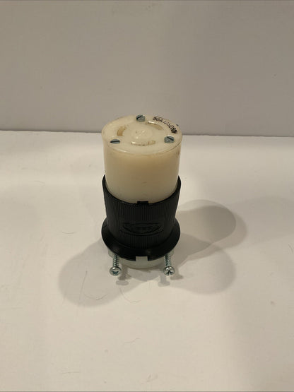 Hubbell 30 Amp 125V/250V Black and White Turn & Pull Locking Plug
