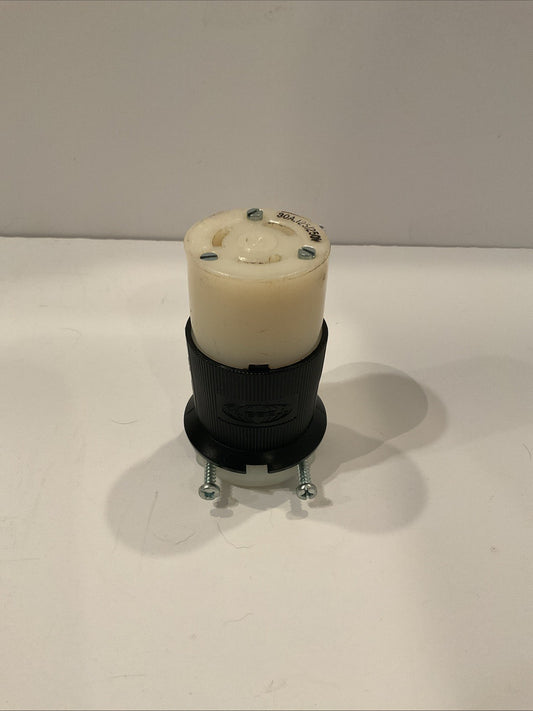 Hubbell 30 Amp 125V/250V Black and White Turn & Pull Locking Plug