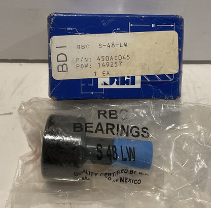 RBC S48LW Cam Follower Bearing 1-1/2" CF-1-1-1/2-SB - NEW Surplus!