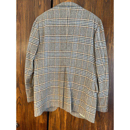 Tan and Blue Plaid Blazer