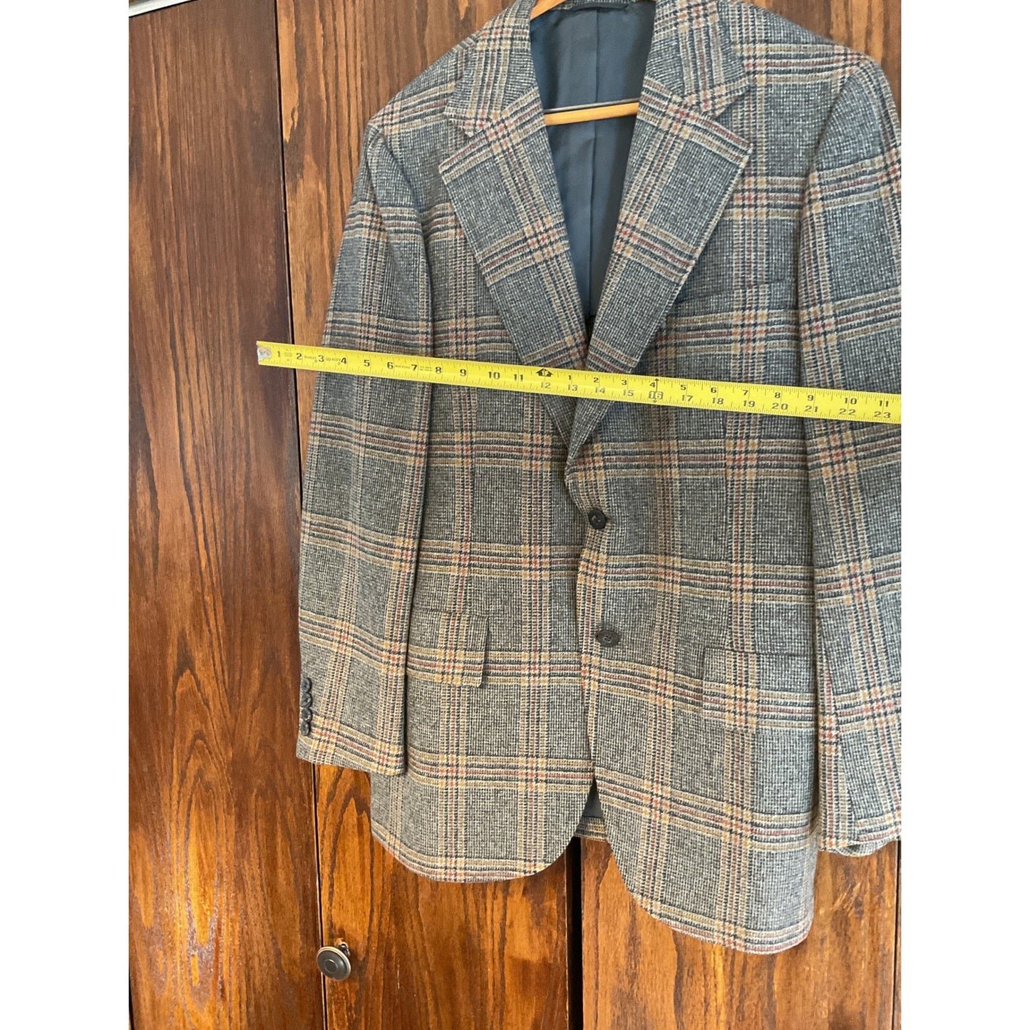 Gray, Yellow, and Orange Glen Plaid Wool Sport Coat