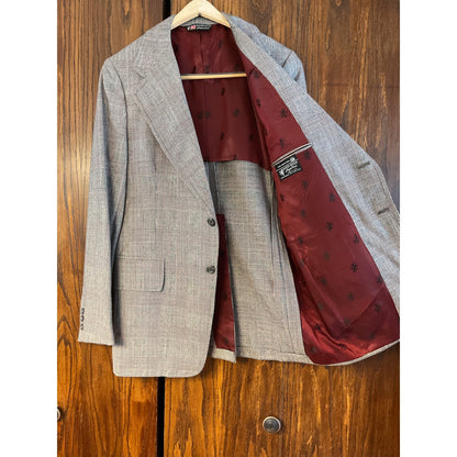 Black and Maroon Plaid Austin Reed of Regent Street Wool Suit