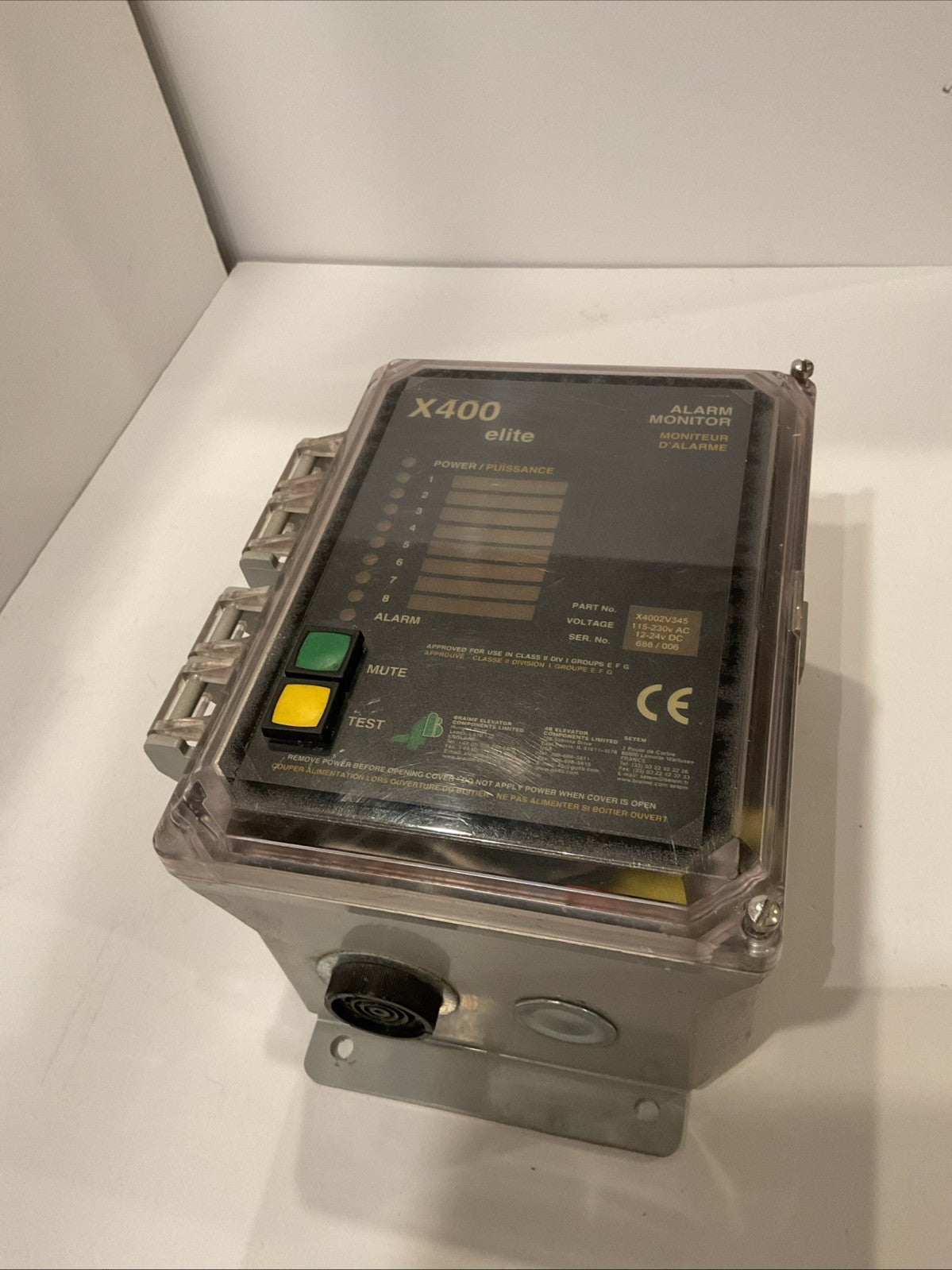 X400 Elite Alarm Monitors X4002V345  / 4B Elevator Components Limited  Braime