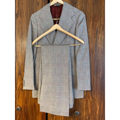 Black and Maroon Plaid Austin Reed of Regent Street Wool Suit