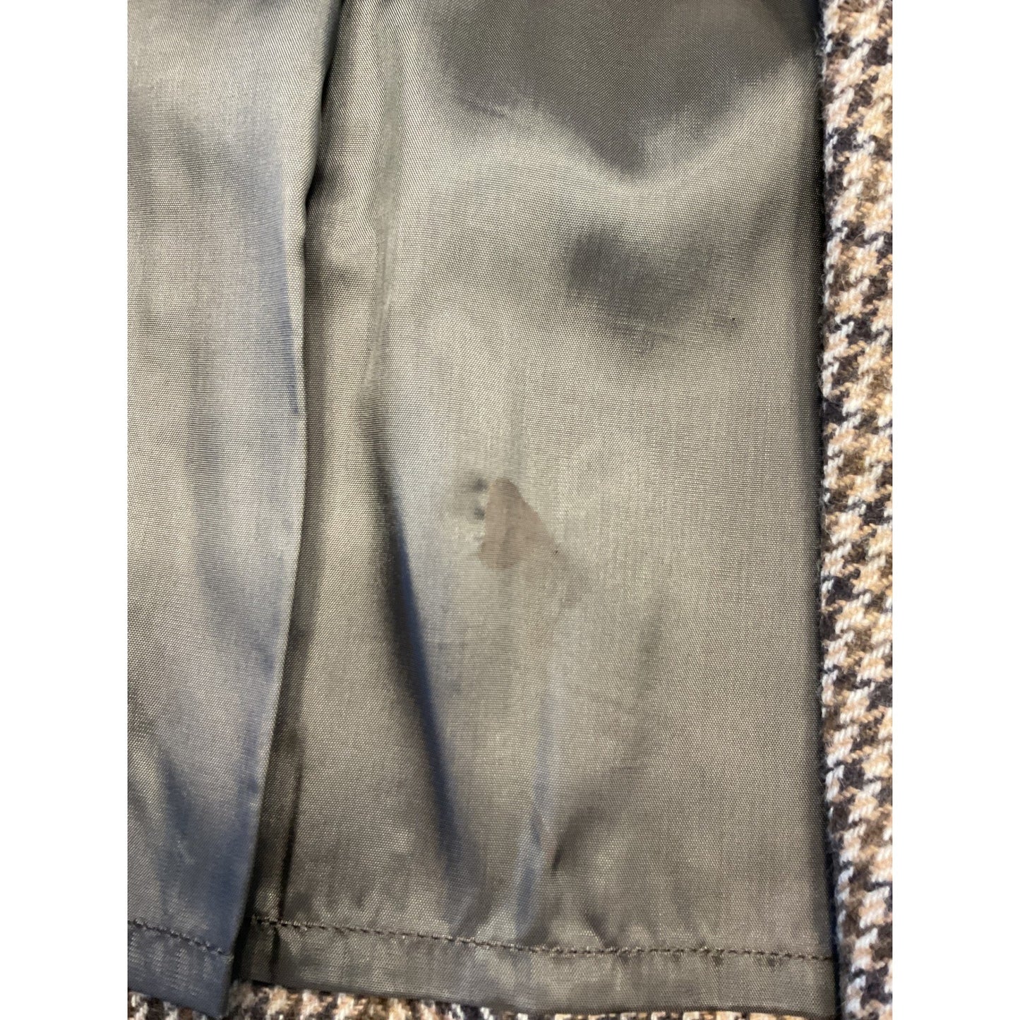 Brown and Tan Pure Virgin Wool Blazer with Shoulder Pads