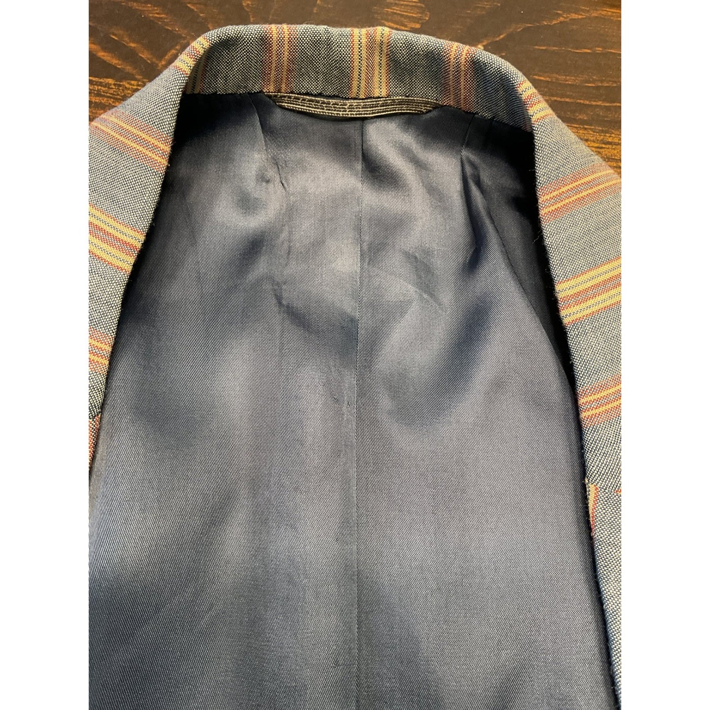 Blue, Red, and Yellow Striped Suit Sport Coat - 1972