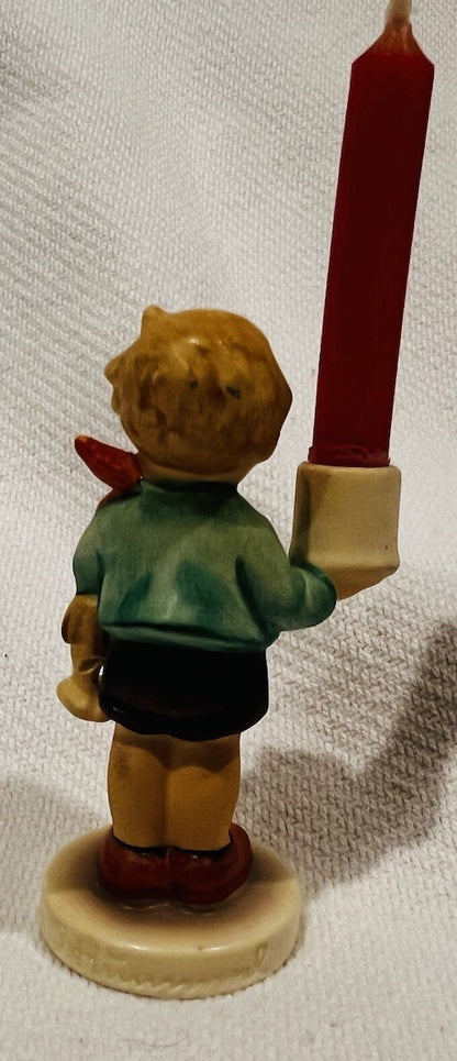 Goebel Hummel Boy Figure with Candle Horse 117 Trademark W. Germany
