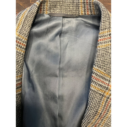 Gray, Yellow, and Orange Glen Plaid Wool Sport Coat