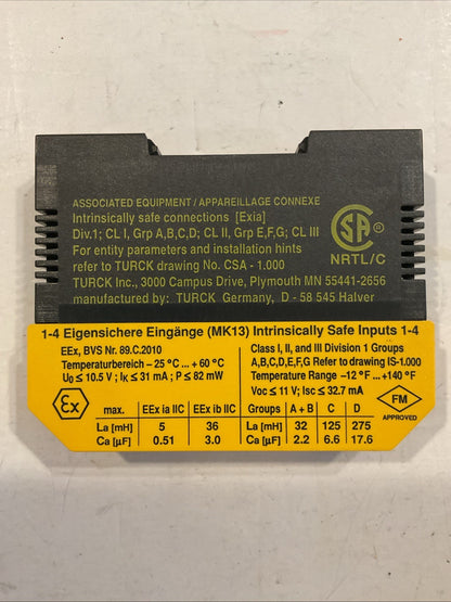 New  Qty 3 - TURCK MK13-UR-EX0/24VDC / MK13UREX024VDC