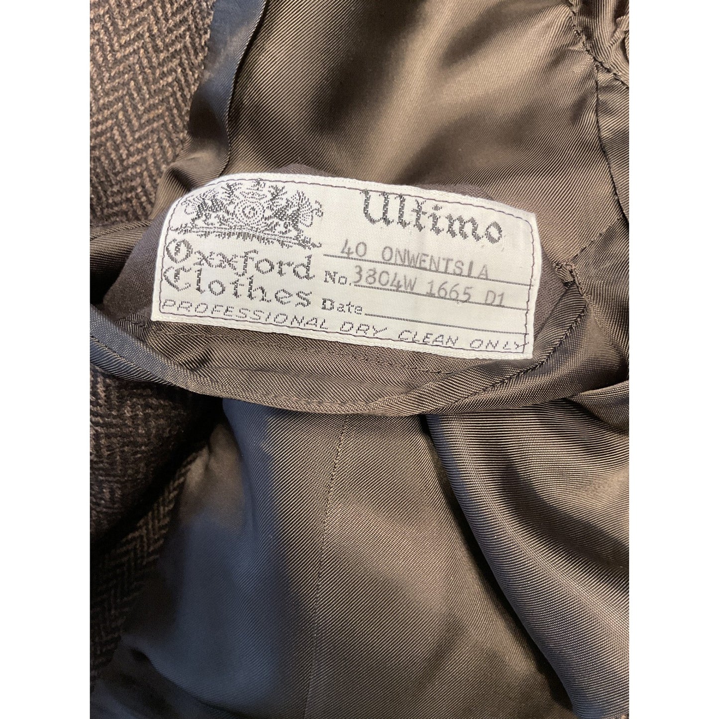 Dark Brown Herringbone Wool Blazer