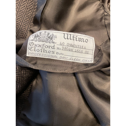 Dark Brown Herringbone Wool Blazer