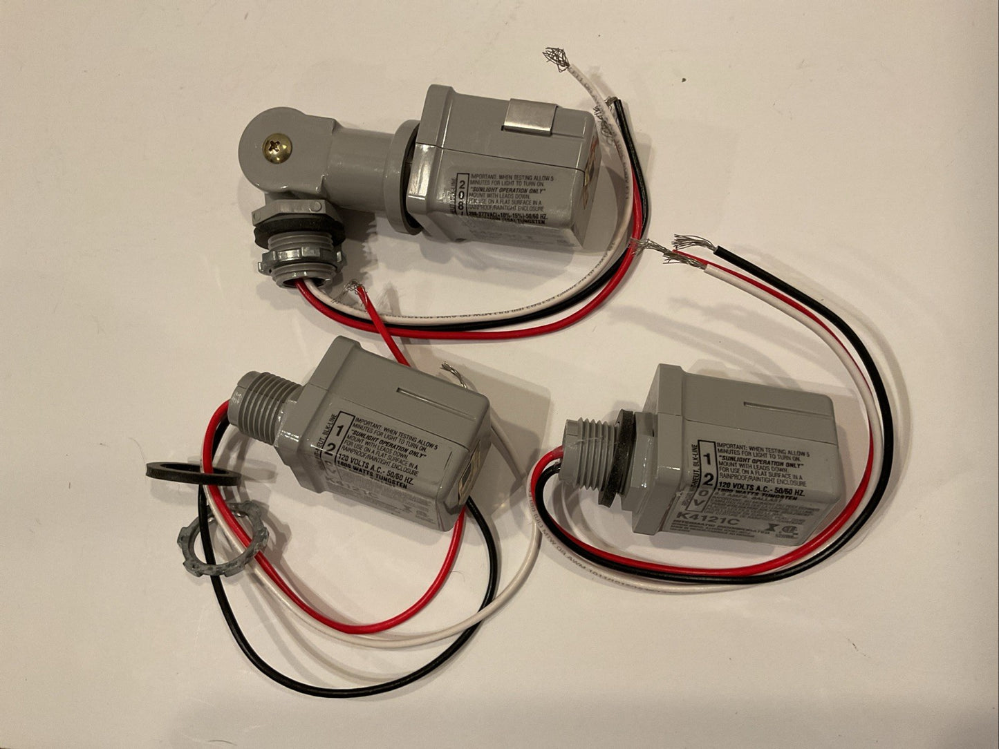 Qty 3 -Intermatic K4223C, Stem and Swivel Mount Thermal Photocontrol, 208-277 V