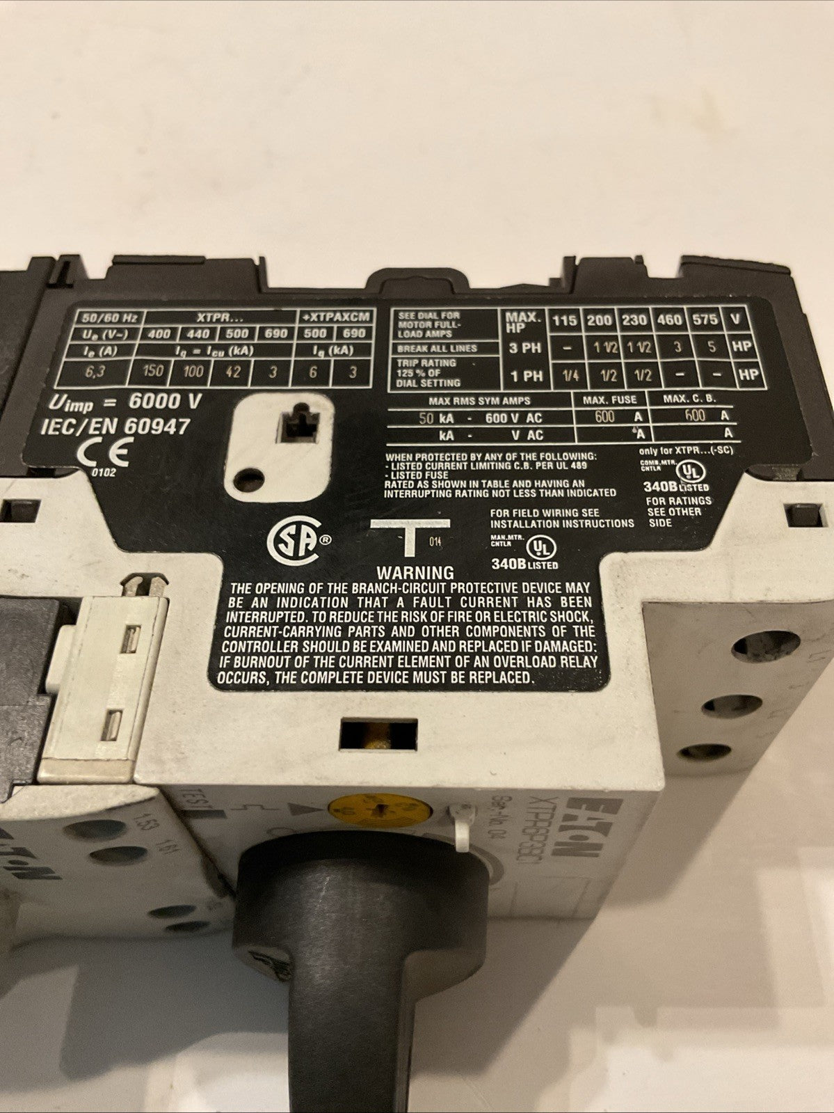Eaton XTPR6P3BC1 and Eaton XTCE007B10