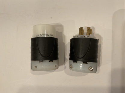 Pass&Seymour Legrand L2020C & L2020P 20Amp,  347/600V,  3Phase Locking Plug
