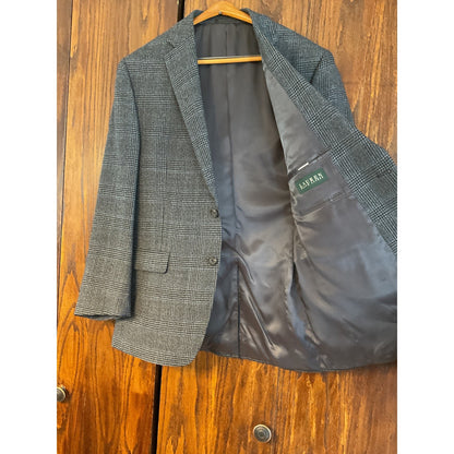 New With Tags Ralph Lauren, Pure Wool Blue and Black Plaid Blazer