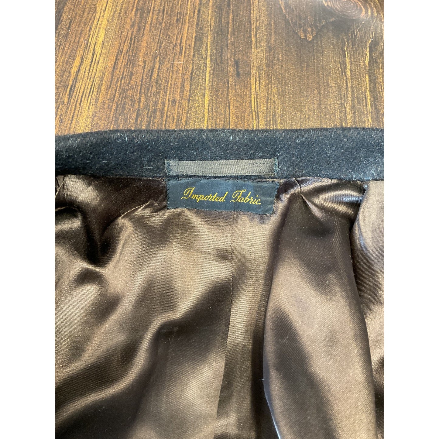 Black Tailored Wool ACWA Long Formal Button Up Outerwear Coat