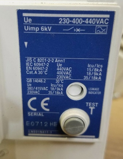 Mitsubishi NV225-CWU3 Circuit Breaker 225 Amp 240VAC 3 Phase with On/Off Switch