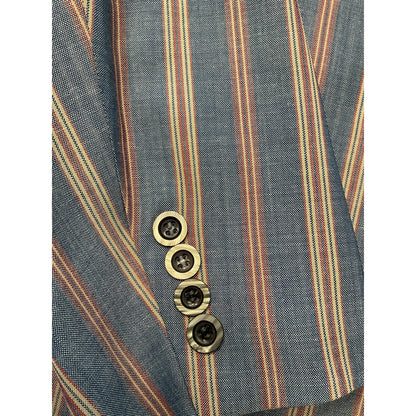 Blue, Red, and Yellow Striped Suit Sport Coat - 1972