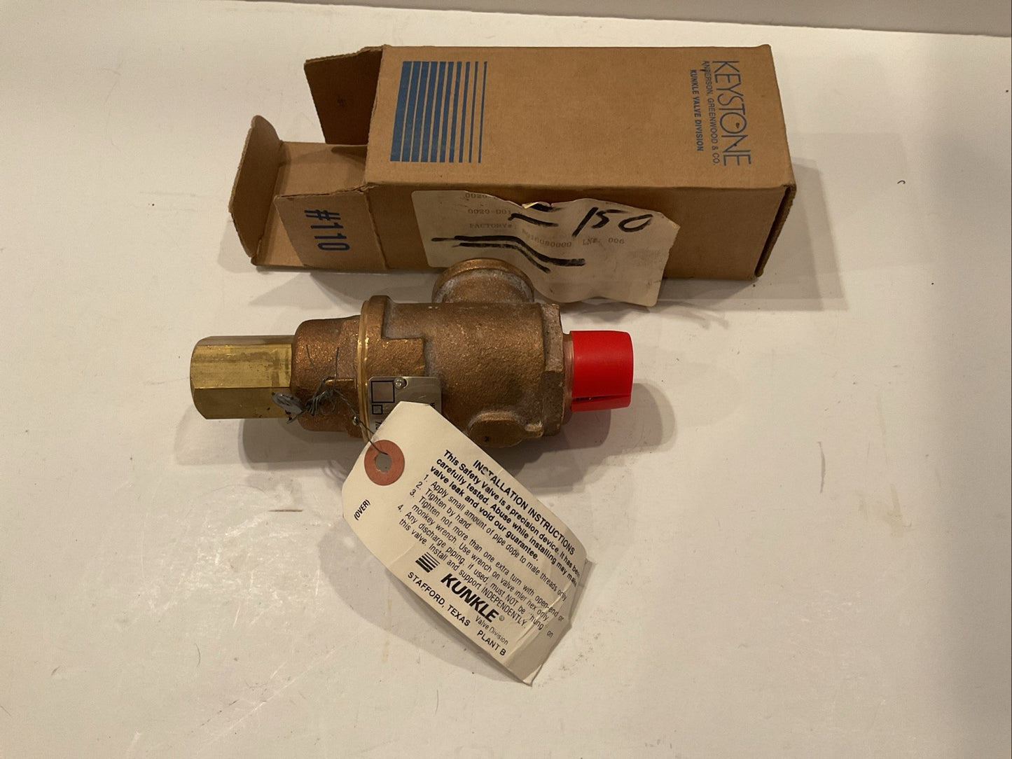 Kunkle Relief Valve 20-D01 / Set 150PSI / 3/4" / Cap 44GPM  New in Box